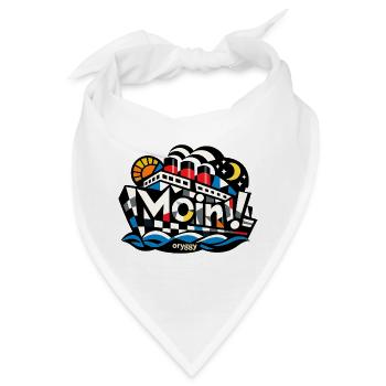 Moin! Schiff Op-Art Design Maritim oryggy - Bandana - Weiß - Vorne