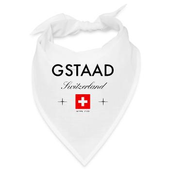 Gstaad Schweiz Koordinaten Reise Souvenir - Bandana - Weiß - Vorne