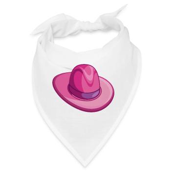 Pinker Cowboyhut - Bandana - Weiß - Vorne