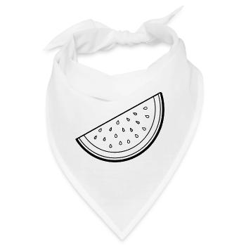 Wassermelonenscheibe - Bandana - Weiß - Vorne