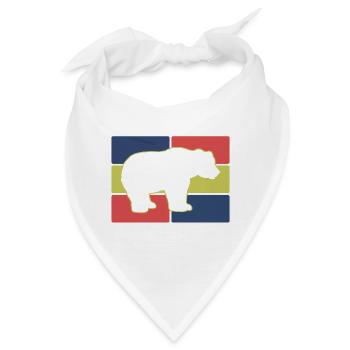 Bär Silhouette Geometrisch - Bandana - Weiß - Vorne