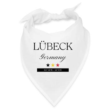 Lübeck Deutschland Souvenir – Reise minimalistisch - Bandana - Weiß - Vorne