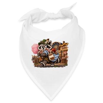 Waschbär mit Volksfest-Süßigkeiten  - Bandana - Weiß - Vorne