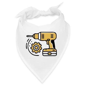 Akkuschrauber Werkzeug Icon - Bandana - Weiß - Vorne