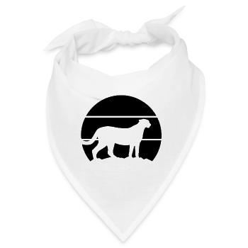  Gepard Retro Silhouette - Bandana - Weiß - Vorne