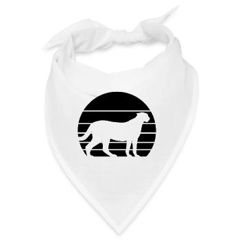 Gepard Retro Silhouette - Bandana - Weiß - Vorne