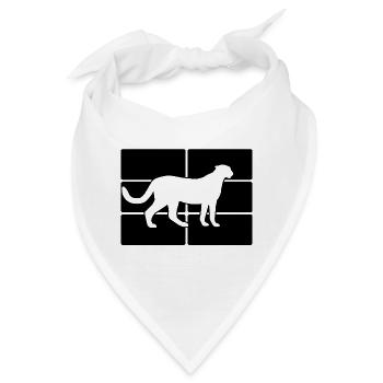 Gepard Raster Silhouette - Bandana - Weiß - Vorne