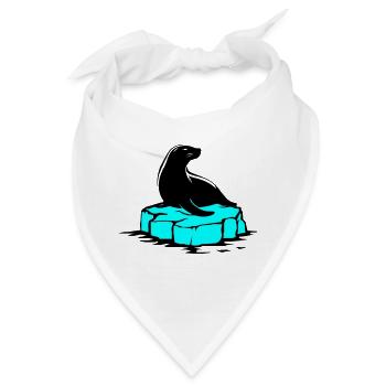 Seelöwe auf Eisscholle - Bandana - Weiß - Vorne
