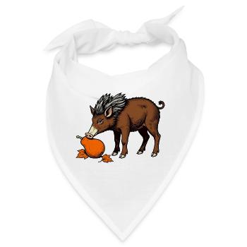 Wildschwein an der Birne - Bandana - Weiß - Vorne