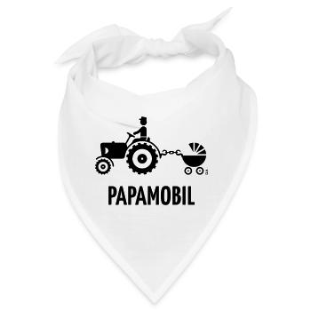 Papamobil (Trecker Und Kinderwagen / Black) - Bandana - Weiß - Vorne