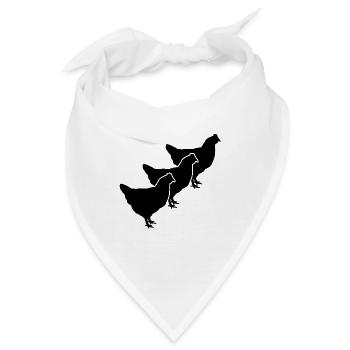 Hühner Trio - Bandana - Weiß - Vorne