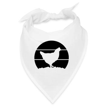 Huhn Silhouette - Bandana - Weiß - Vorne