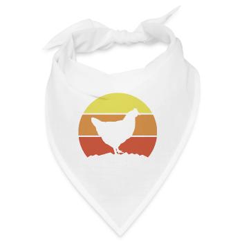 Huhn Silhouette Retro - Bandana - Weiß - Vorne