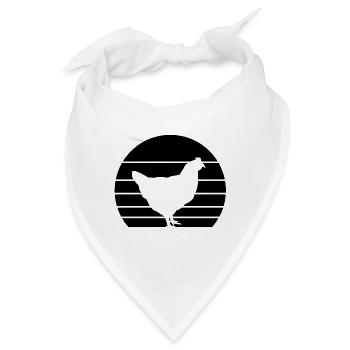 Huhn Silhouette - Bandana - Weiß - Vorne