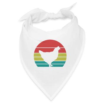 Huhn Silhouette Retro - Bandana - Weiß - Vorne