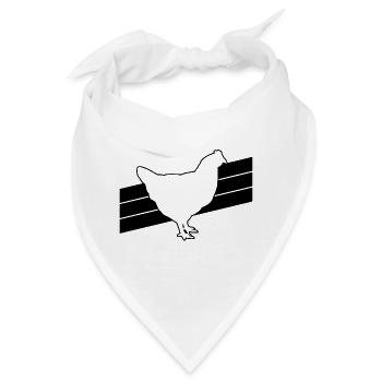 Huhn Silhouette Grafik - Bandana - Weiß - Vorne