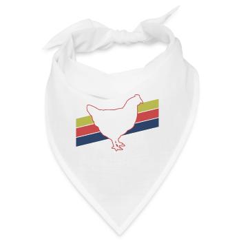 Huhn Silhouette Retro - Bandana - Weiß - Vorne