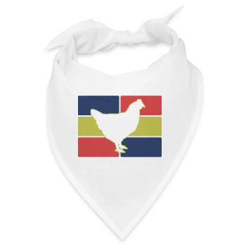 Huhn Silhouette Retro - Bandana - Weiß - Vorne