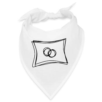 Ringkissen handgezeichnet - Bandana - Weiß - Vorne