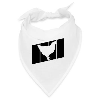 Huhn Silhouette   - Bandana - Weiß - Vorne