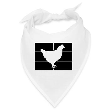 Huhn Silhouette Grafik - Bandana - Weiß - Vorne