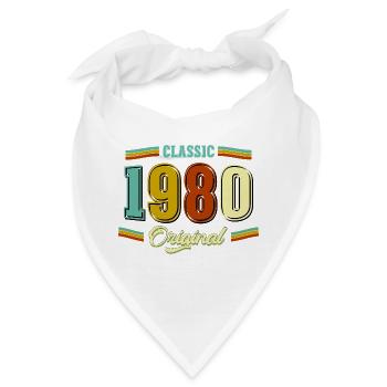 46. Geburtstag Classic Original 1980 Retro - Bandana - Weiß - Vorne