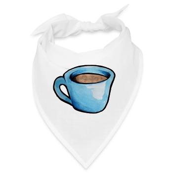 Blaue Aquarell Kaffeetasse - Bandana - Weiß - Vorne