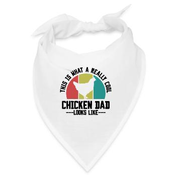 Huhn Papa Spruch Retro - Bandana - Weiß - Vorne