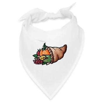Aquarell Cornucopia Harvest - Bandana - Weiß - Vorne