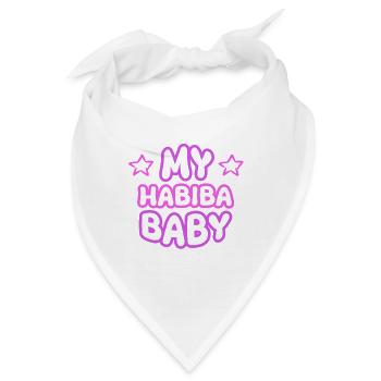 Habiba als Spruch - Bandana - Weiß - Vorne