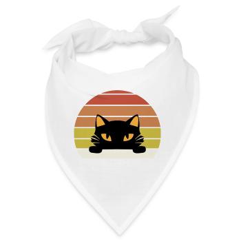Katze Retro - Bandana - Weiß - Vorne