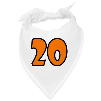20. 20. JAHRESTAG. 20-JÄHRIGES JUBILÄUM. 20 JAHRE. - Bandana - Weiß - Vorne