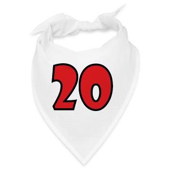 20. 20. JAHRESTAG. 20-JÄHRIGES JUBILÄUM. 20 JAHRE. - Bandana - Weiß - Vorne