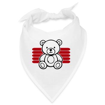 Baby Spielzeug Teddybär Stofftier lustige Sprüche - Bandana - Weiß - Vorne