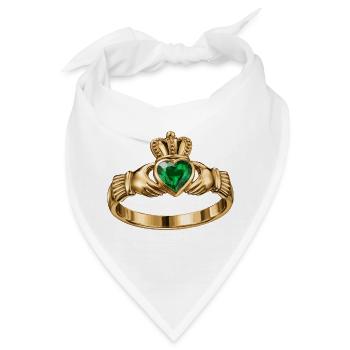 Irischer Claddagh-Ring - Bandana - Weiß - Vorne