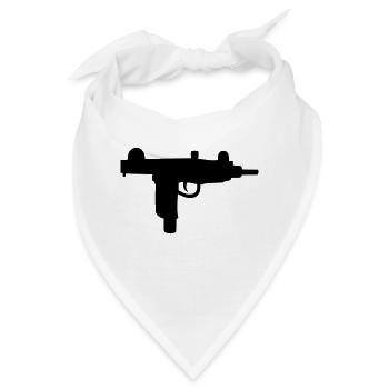 Waffe - Uzi - Bandana - Weiß - Vorne