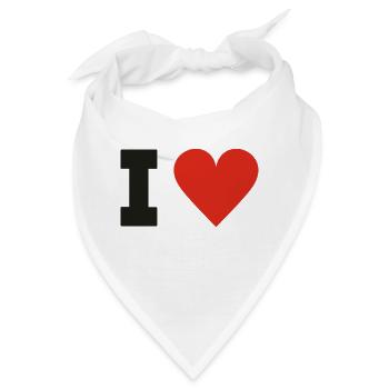 i love - Bandana - Weiß - Vorne