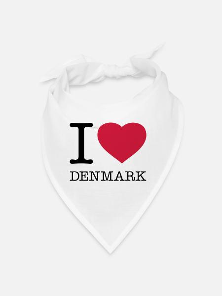 J’AIME LE DANEMARK Dänemark - Bandana - blanc - Devant