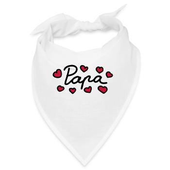 Papa - Herz - 2 - Bandana - Weiß - Vorne