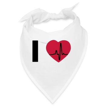 I Love - I heart - Bandana - Weiß - Vorne