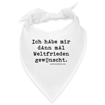 Weltfrieden - Bandana - Weiß - Vorne