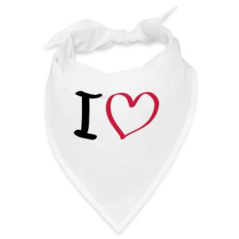i love - Bandana - Weiß - Vorne