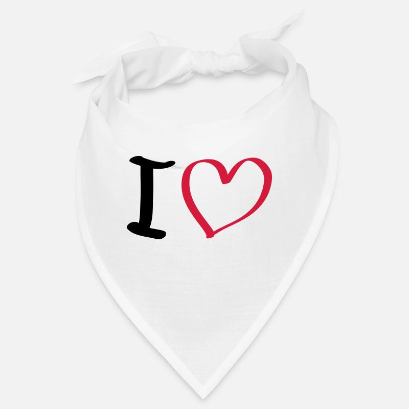 i love - Bandana - Weiß