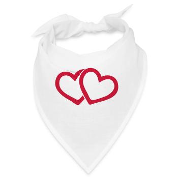 herzen - Bandana - Weiß - Vorne