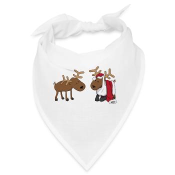 Rentiere verkleiden sich als Weihnachtsmann - Bandana - Weiß - Vorne
