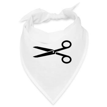 Schere - Bandana - Weiß - Vorne
