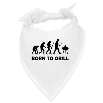 born to grill - Bandana - Weiß - Vorne