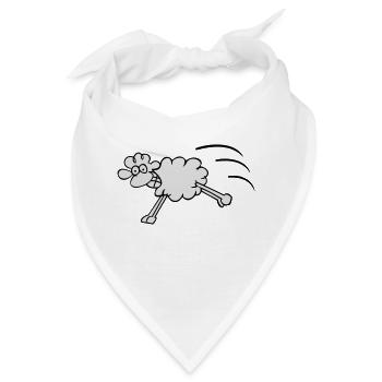 springendes Schaf - Bandana - Weiß - Vorne