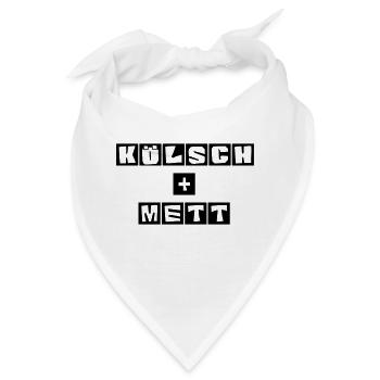 Kölsch und Mett - Bandana - Weiß - Vorne