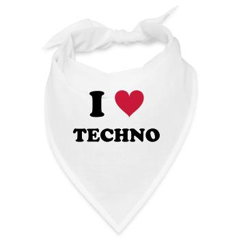 I LOVE TECHNO - Bandana - Weiß - Vorne